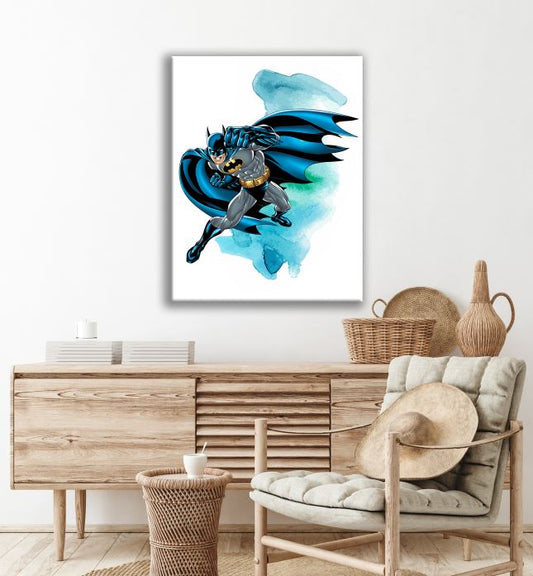 Batman Superhero's Watercolour Arts Print Premium Canvas Ready to Hang High Quality choose sizes