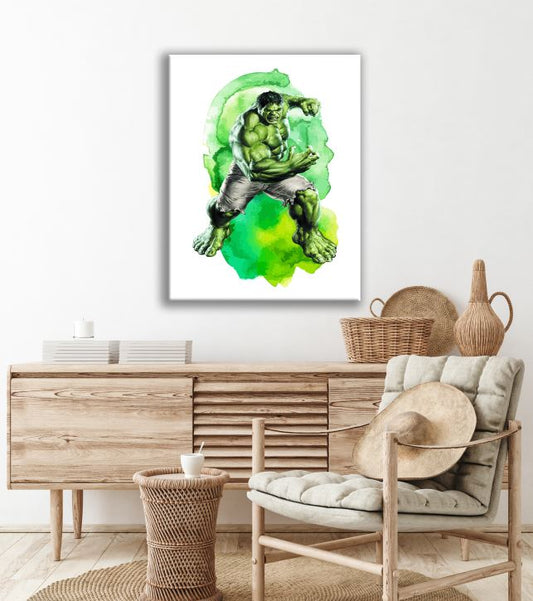 Hulk Superhero's Watercolour Arts Print Premium Canvas Ready to Hang High Quality choose sizes