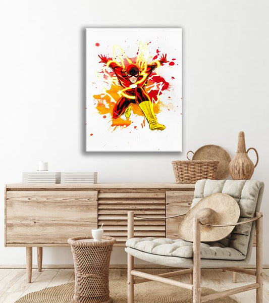 Flash Superhero's Watercolour Arts Print Premium Canvas Ready to Hang High Quality choose sizes