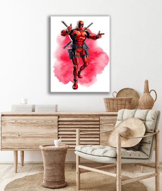 Deadpool Superhero's Watercolour Arts Print Premium Canvas Ready to Hang High Quality choose sizes