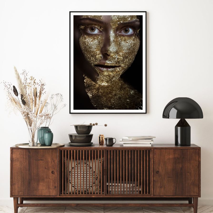 Girl with Gold Makeup Photograph Home Decor Premium Quality Poster Print Choose Your Sizes