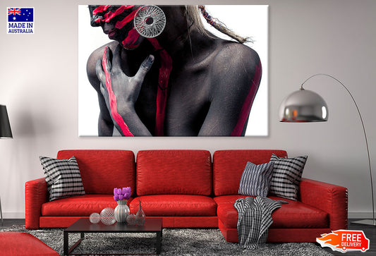 Girl with Black & Red Body Paint Photograph Print 100% Australian Made